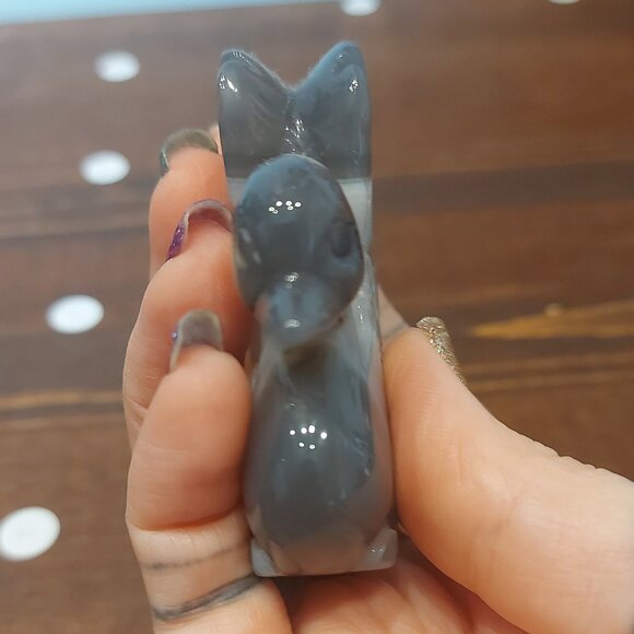 Gorgeous Gray Agate & Druzy Swan - Picture 4 of 11